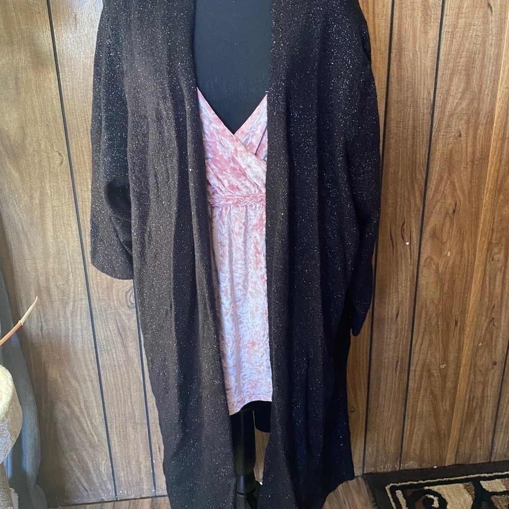 Black Sequence Sweater Jacket - image 5